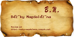 Béky Magdaléna névjegykártya